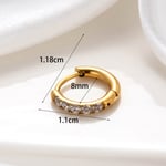 Gold color / 1 Piece Simple Series Classic Geometric Copper  Gold Color Material Zircon Women's Hoop Earrings Picture2